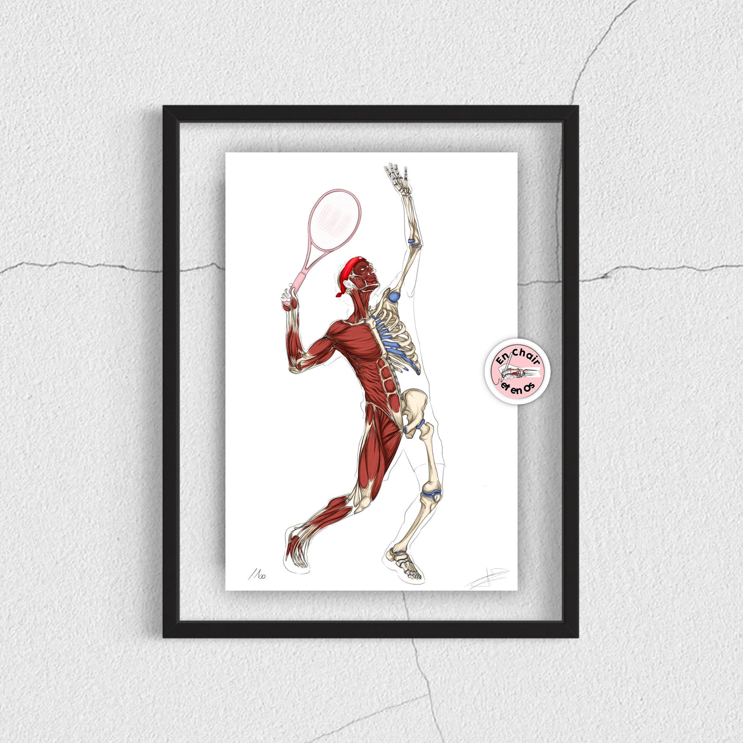 Ecorché anatomique du tennis En Chair et en Os décoration pour cabinet médical