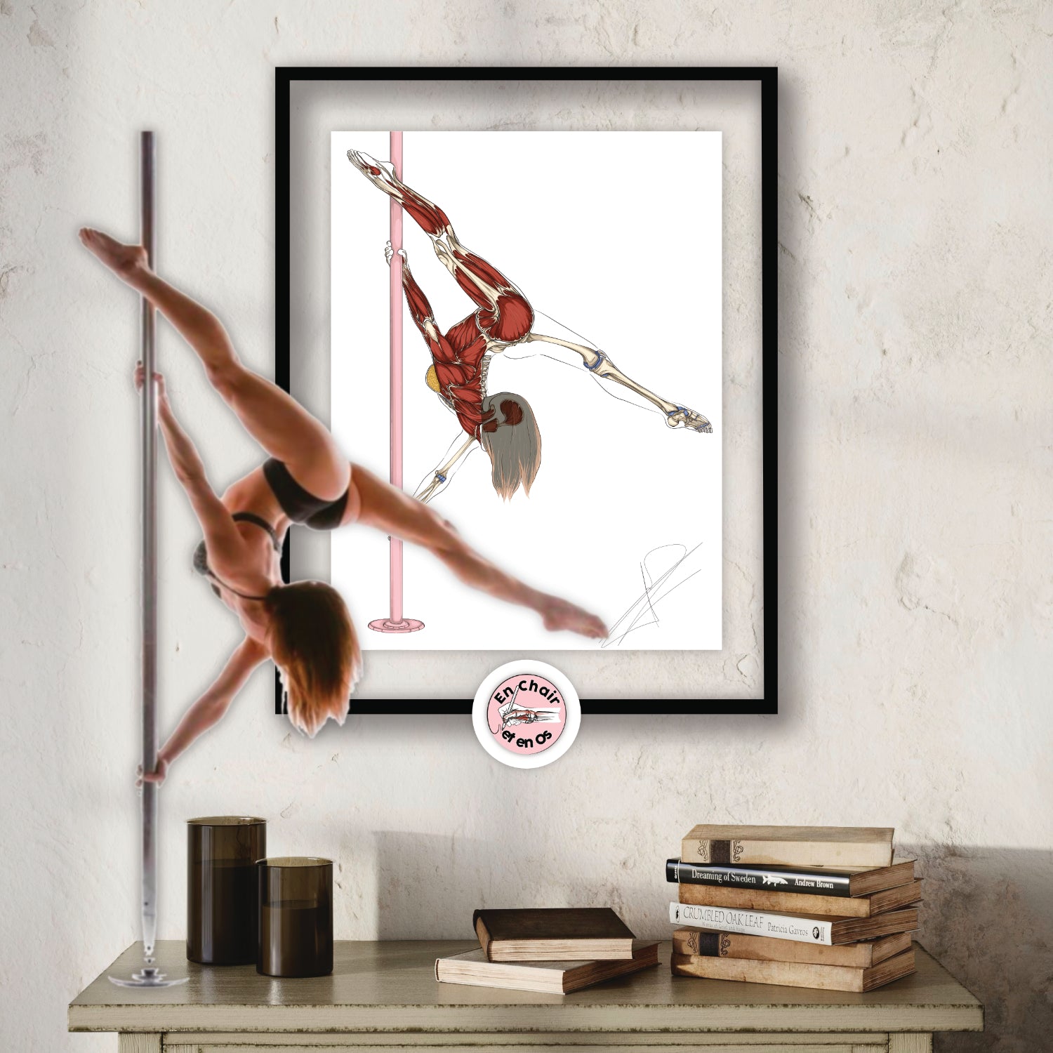 Planche anatomique du pole dance  En Chair et en Os décoration pour cabinet médical