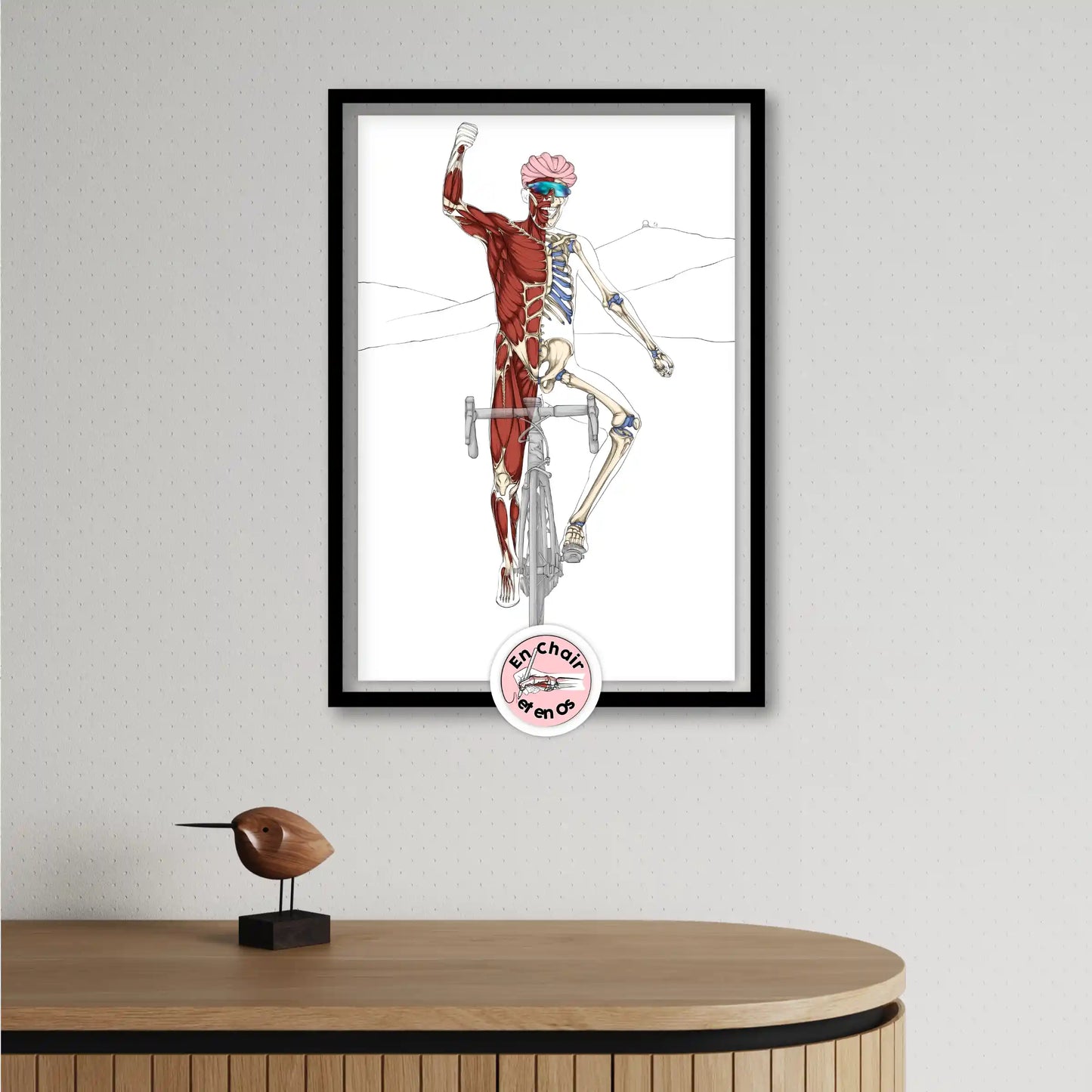 Planches anatomiques du cycliste En Chair et en Os décoration pour cabinet médical 