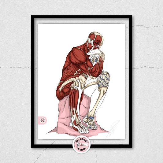 Planches anatomiques du penseur de Rodin En Chair et en Os décoration pour cabinet médical