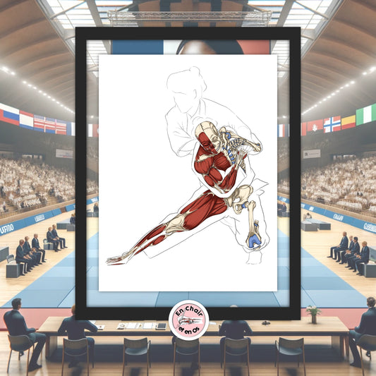 Planche anatomique du Judo En Chair et en Os décoration pour cabinet médical