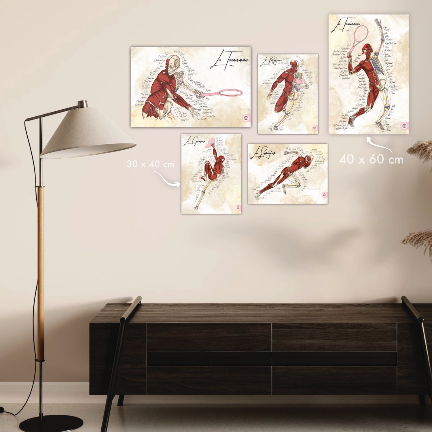 Planche anatomique du sport En Chair et en Os décoration pour cabinet médical