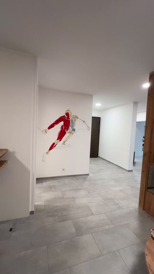 Décoration fresque murale anatomique cabinet physiothérapie Suisse