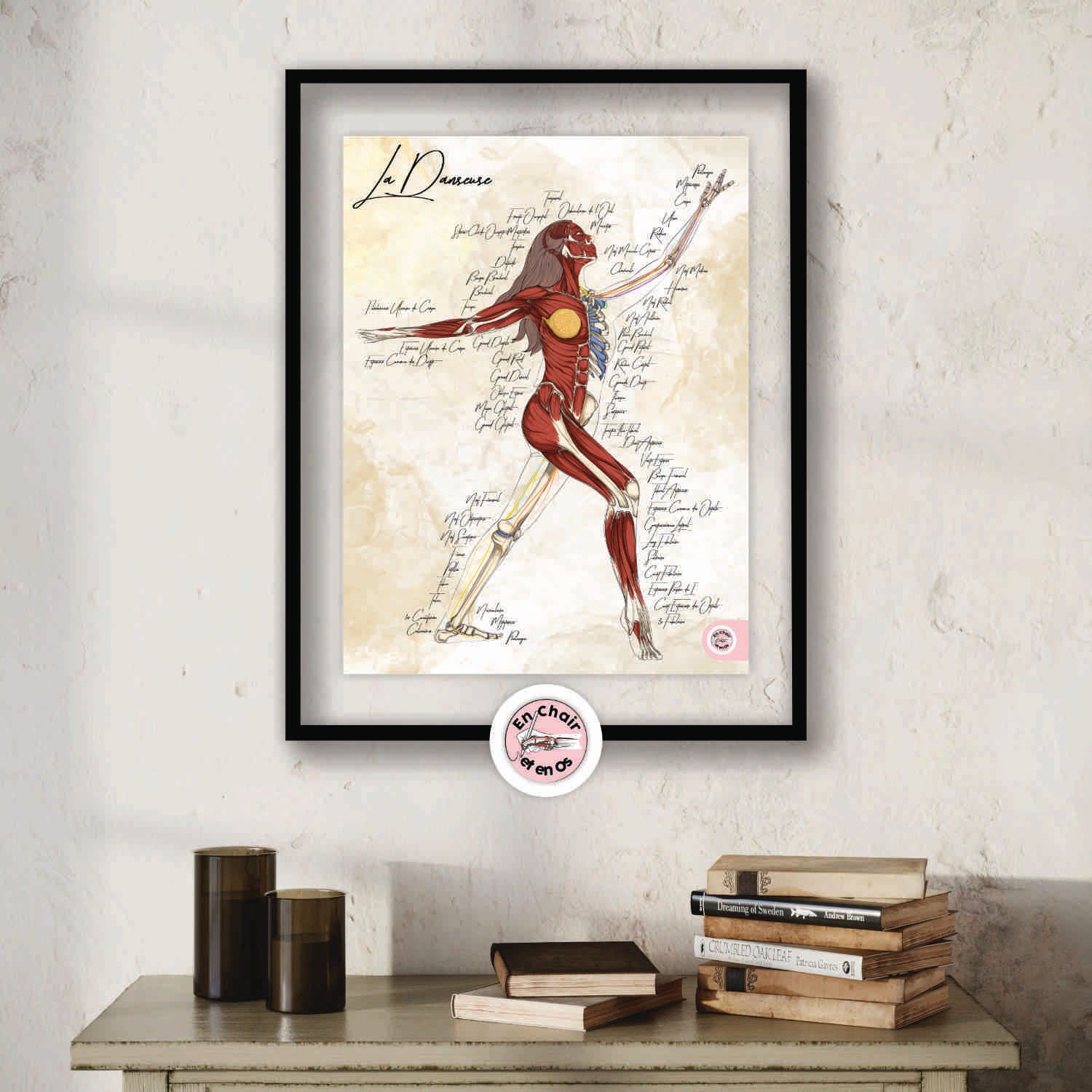 Planche anatomique de la danse  En Chair et en Os décoration pour cabinet médical